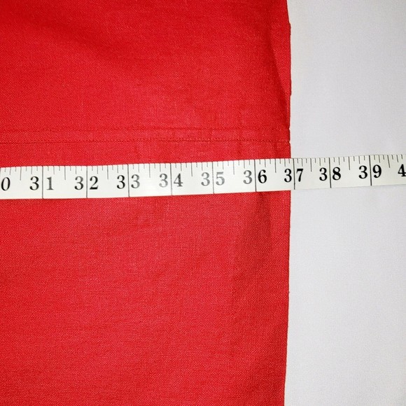 Baxter and Wells Women 12 Long Linen Blend Lined Zip Back Slit Pencil Red Skirt - Picture 10 of 10